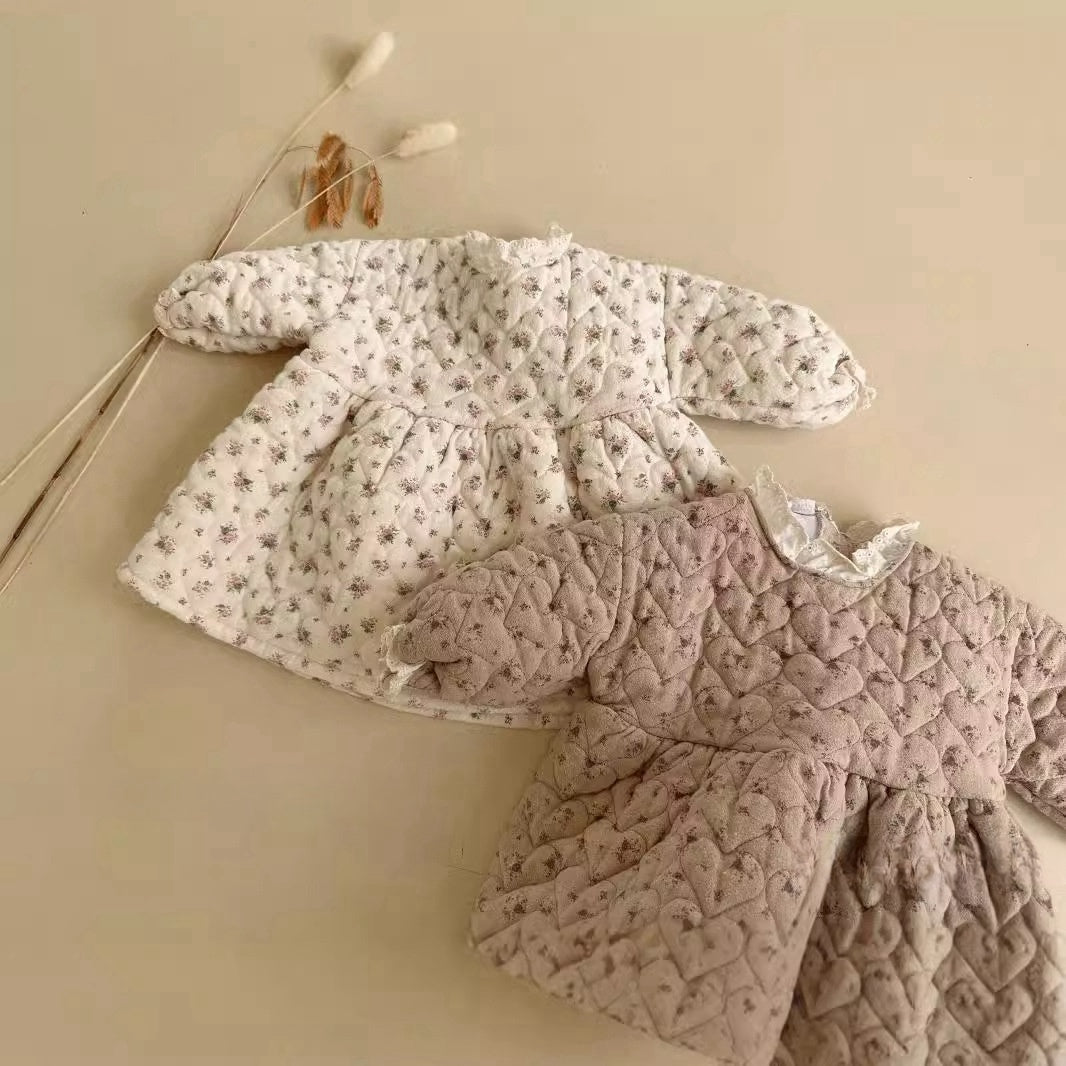 【BABY&KID】韓国風フラワー厚手ワンピースSK021610