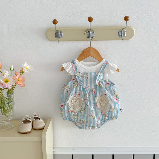 【BABY】夏新作 小花柄キャミロンパース&TシャツSK090604