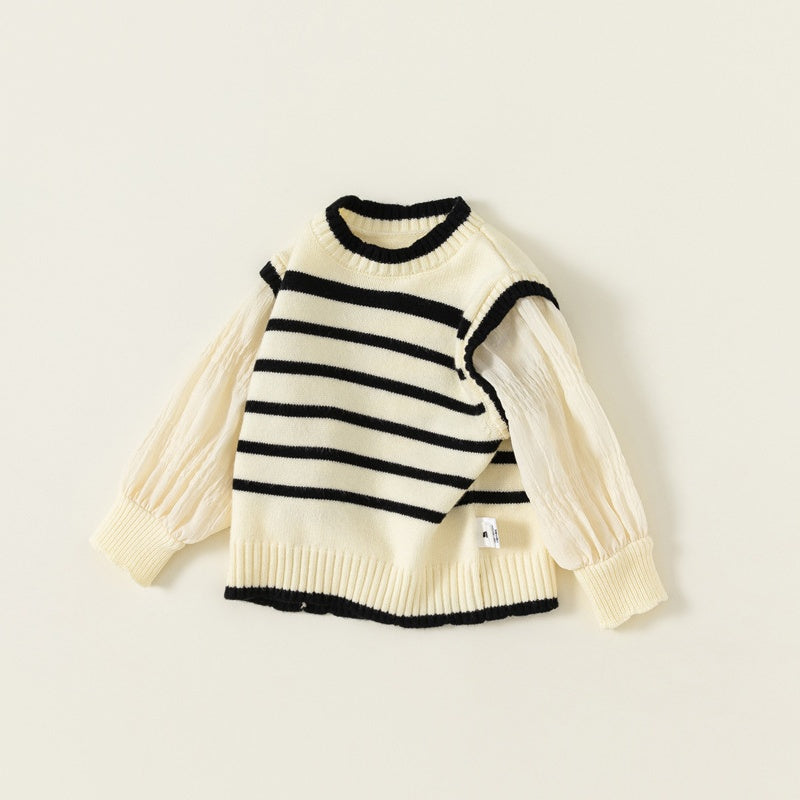 【BABY&KID】レイヤード風ボーダーニットSK101838