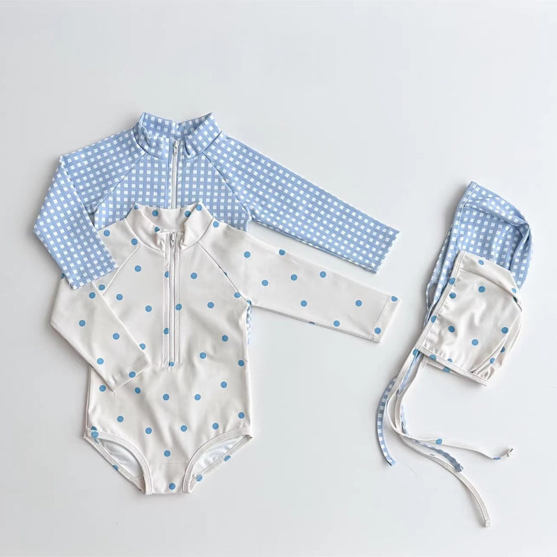 【BABY】夏新作 チェック、ドット柄水着SK090915