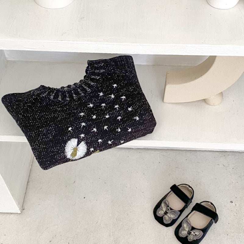 【BABY&KID】立体刺繍クルーネックプルオーバーニットSK100630
