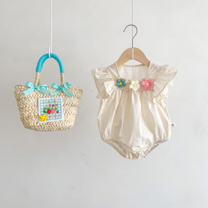 【BABY】夏新作 カラフル小花ロンパースSK091707