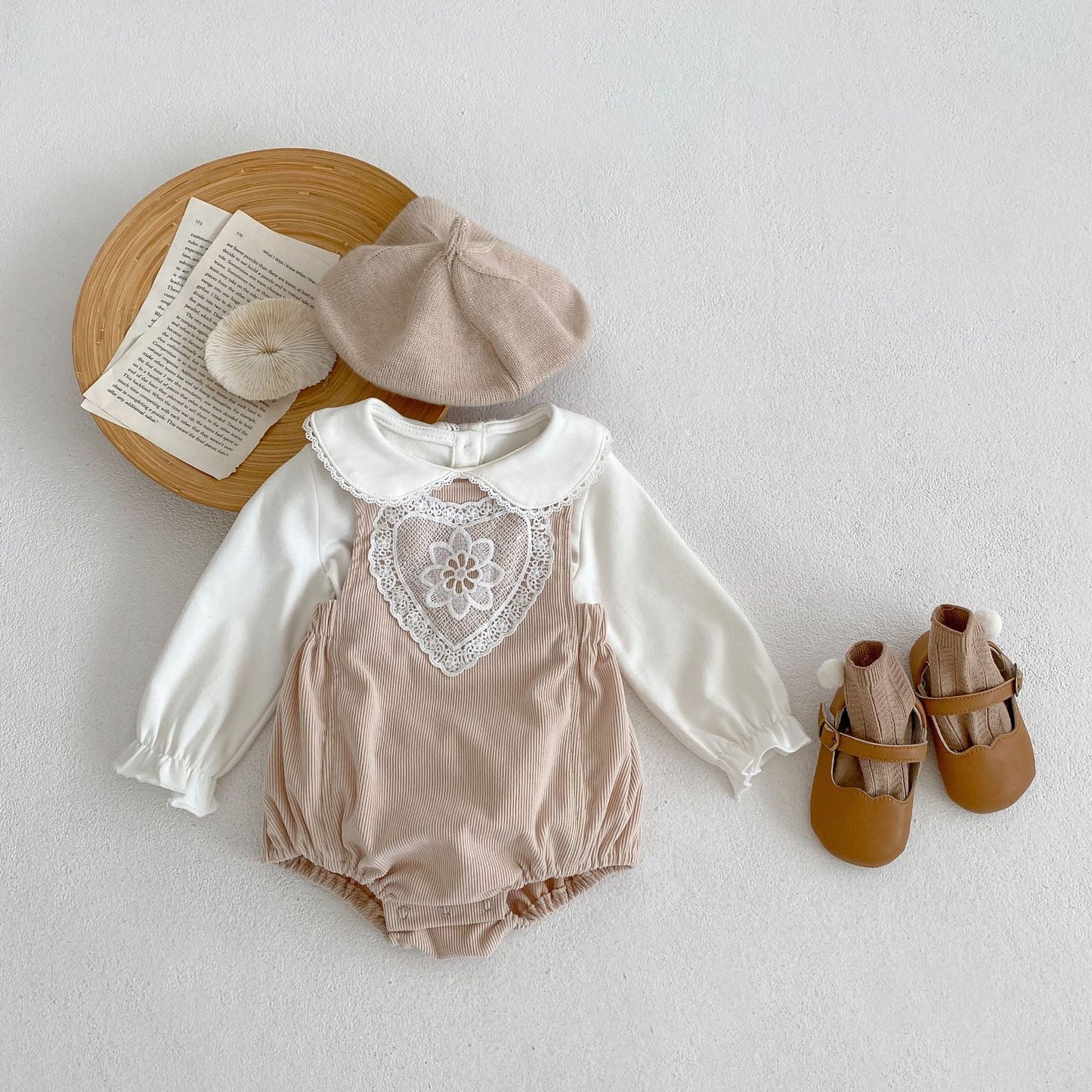 【BABY】プリンセスレースブラウス、サロペットSK030514