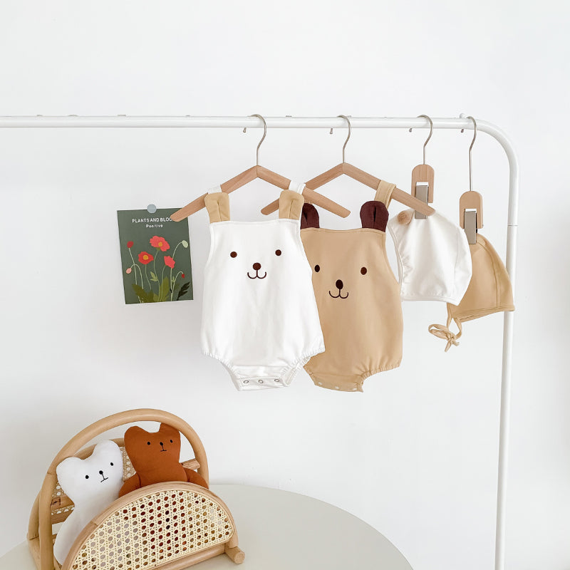 【BABY】夏新作 かわいいクマのロンパース&帽子SK081710