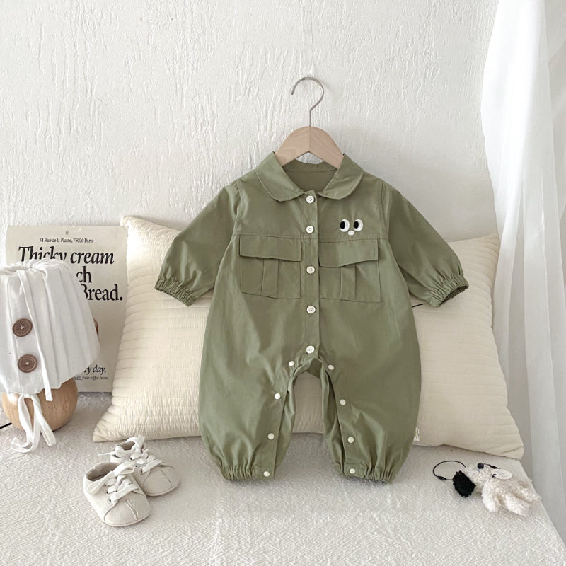 【BABY】おめめ刺繍カバーオールSK092518