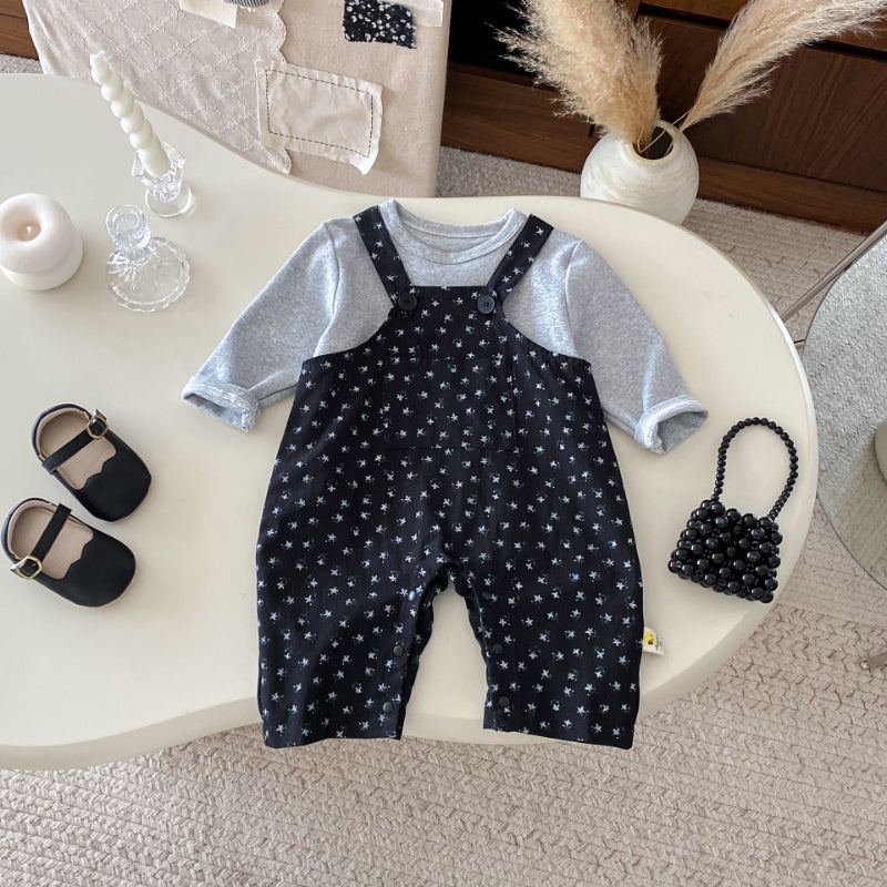 【BABY】花柄サロペット、トップスSK092530