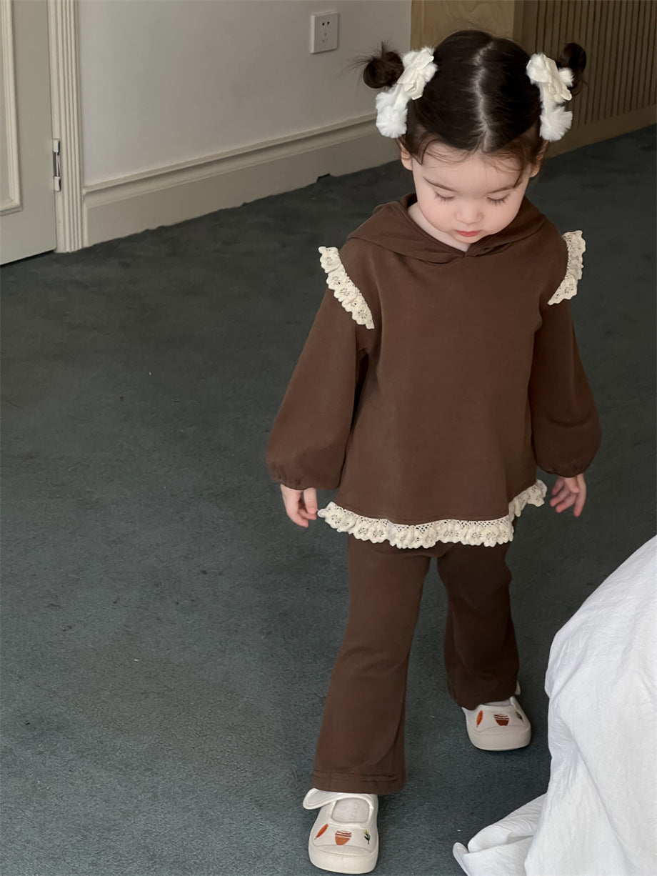 【BABY&KID】レース無地トップス&パンツセットSK012405