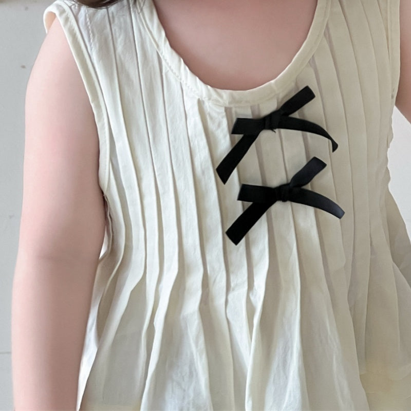 【BABY】夏新作 ダブル蝶結びブラウス、フリルショートパンツSK092219