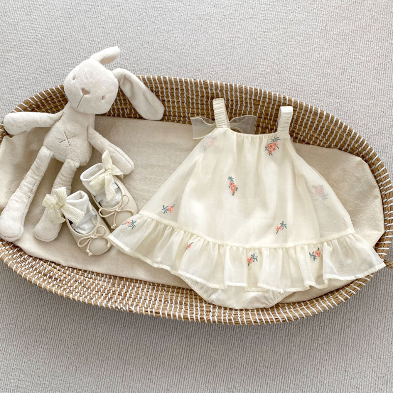【BABY】夏新作 刺繍キャミロンパースワンピースSK072501