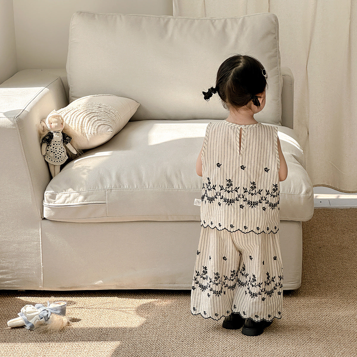 【BABY】夏新作 刺繍ベストセットアップSK081511