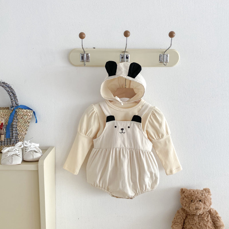 【BABY】くまロンパース、パフスリーブトップスSK092534