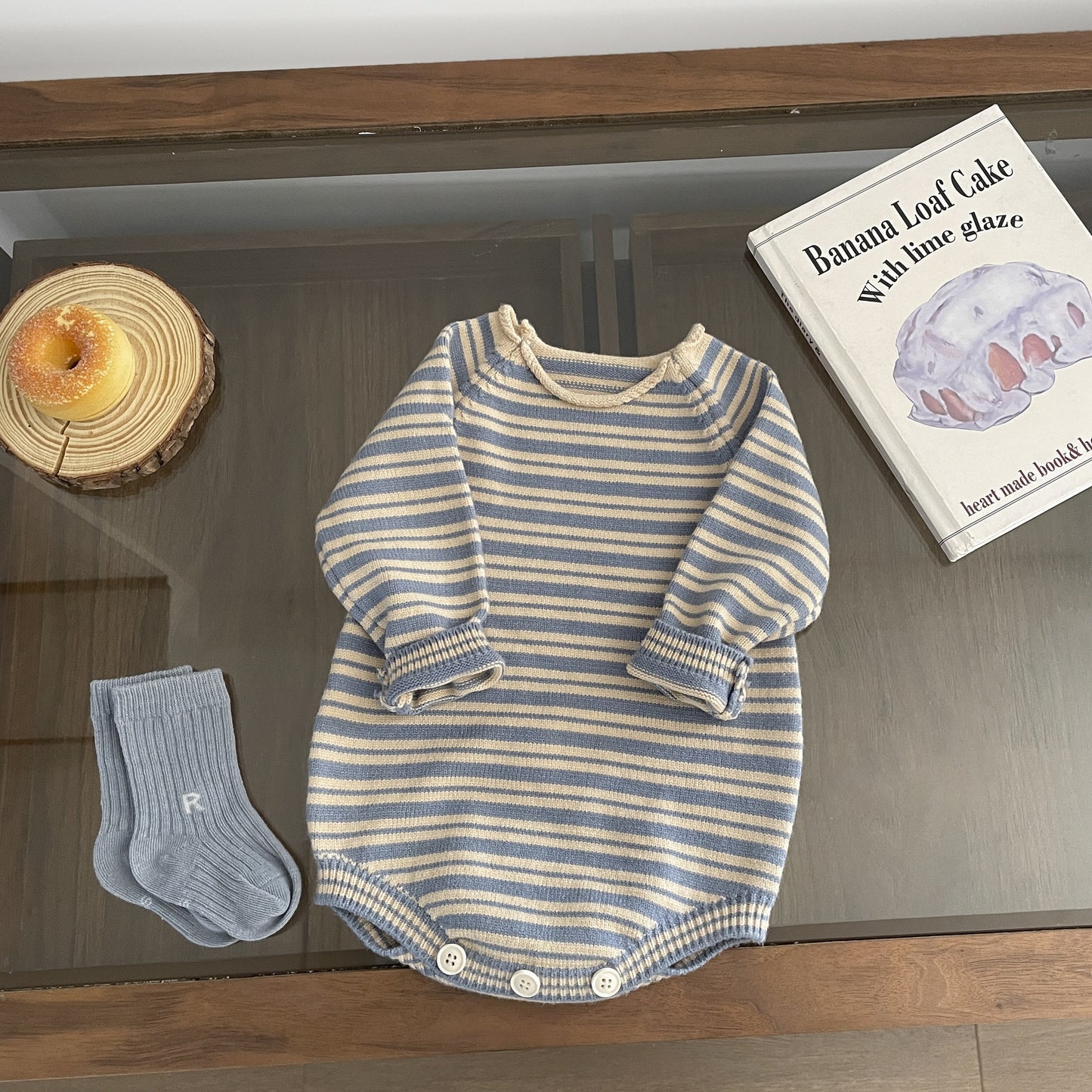 【BABY】ベーシックボーダーロンパースSK023005