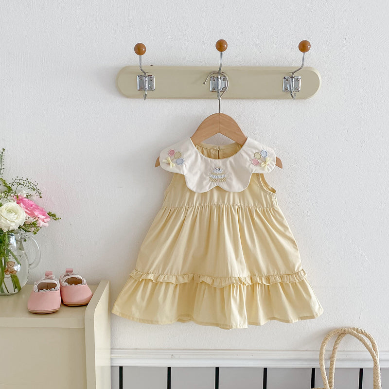 【BABY】夏新作 バルーン刺繍襟ワンピースSK082608
