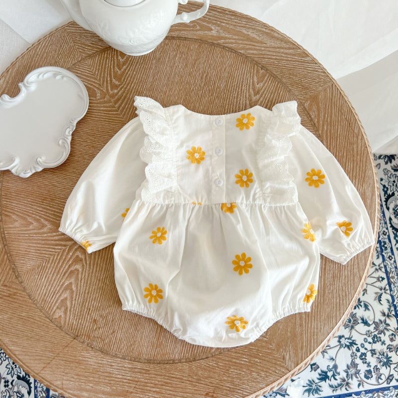 【BABY】デイジー刺繍ロンパースSK100108