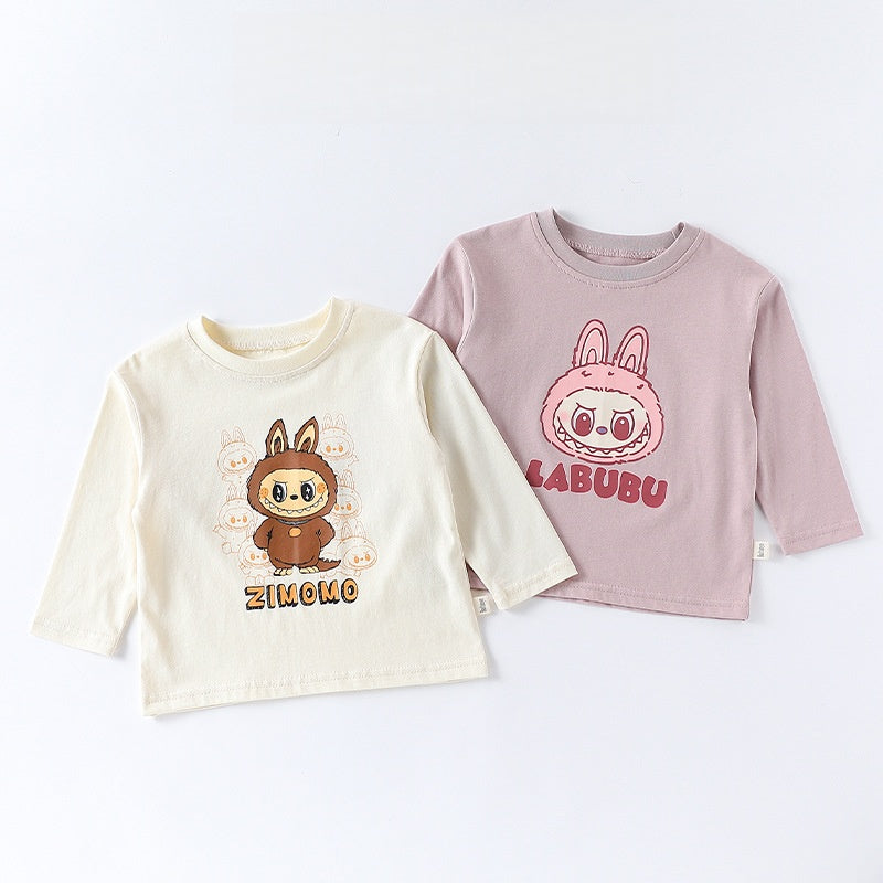 【BABY&KID】北欧風カートゥーンプリントTシャツ、無地パンツSK101332