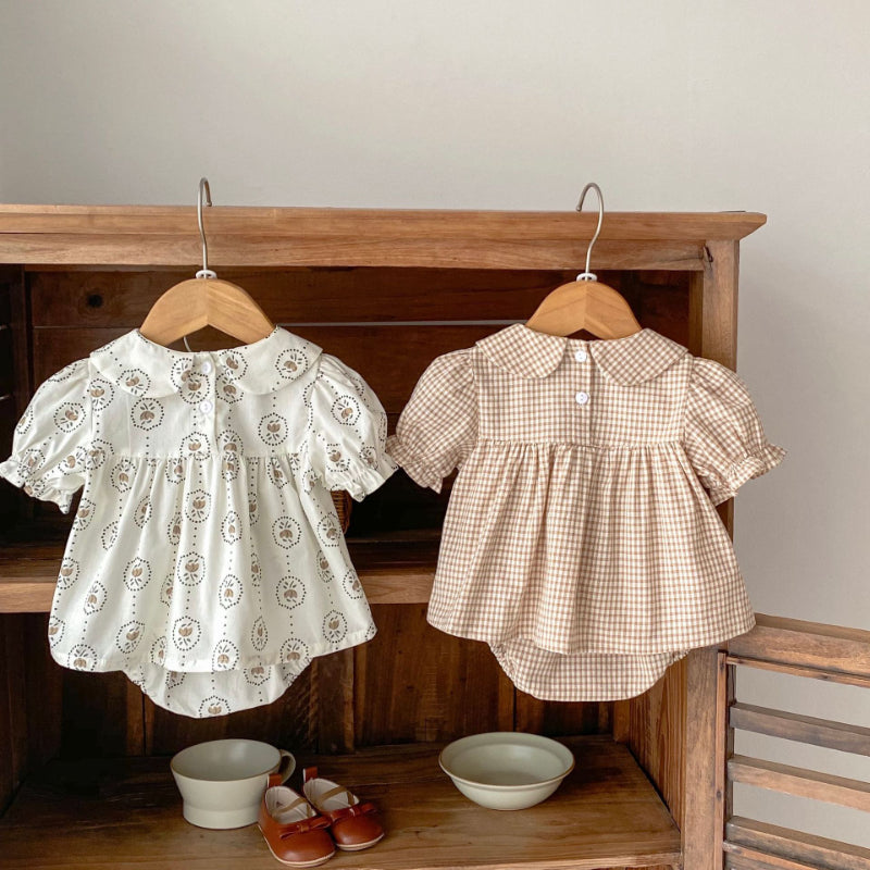 【BABY】夏新作 フラワー、チェックセットアップSK071920
