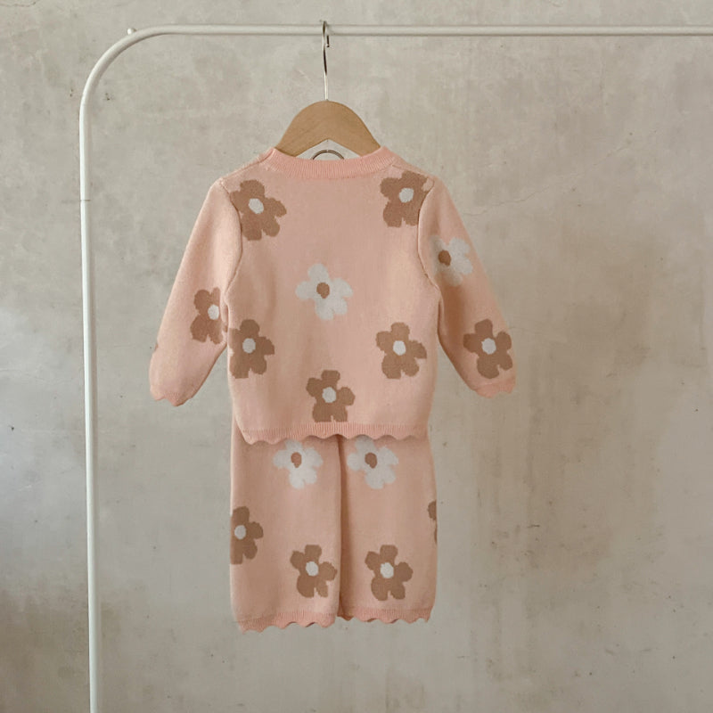 【BABY】綿花柄ニットセットアップSK100810