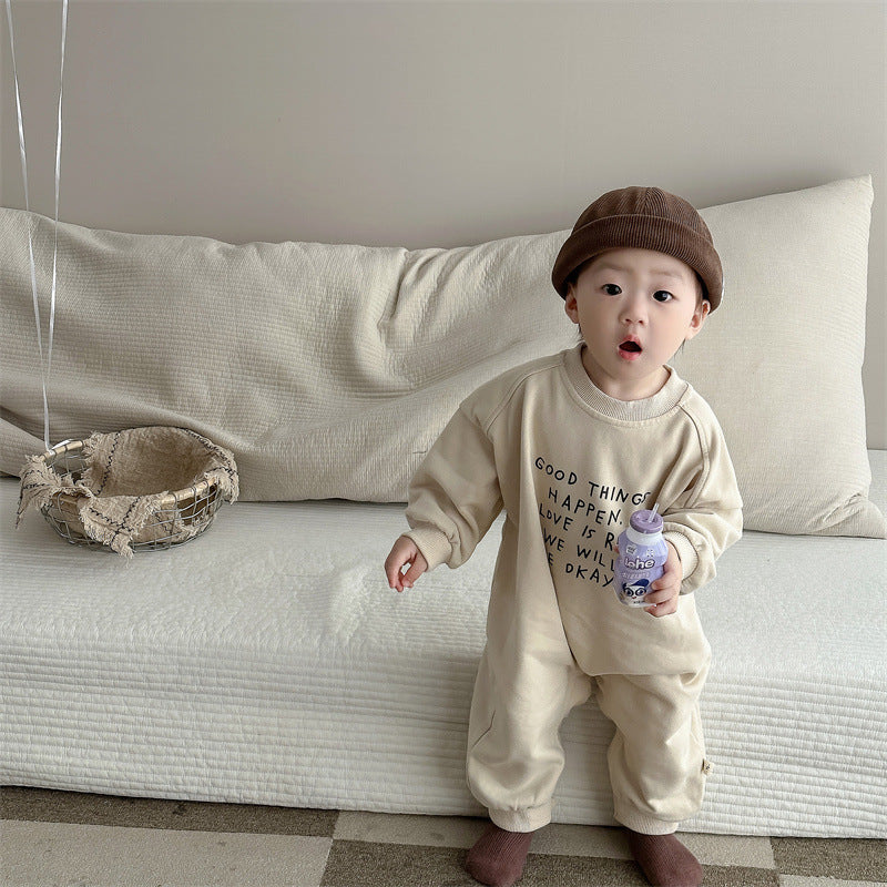 【BABY】英字入り長袖オールインワンSK11515
