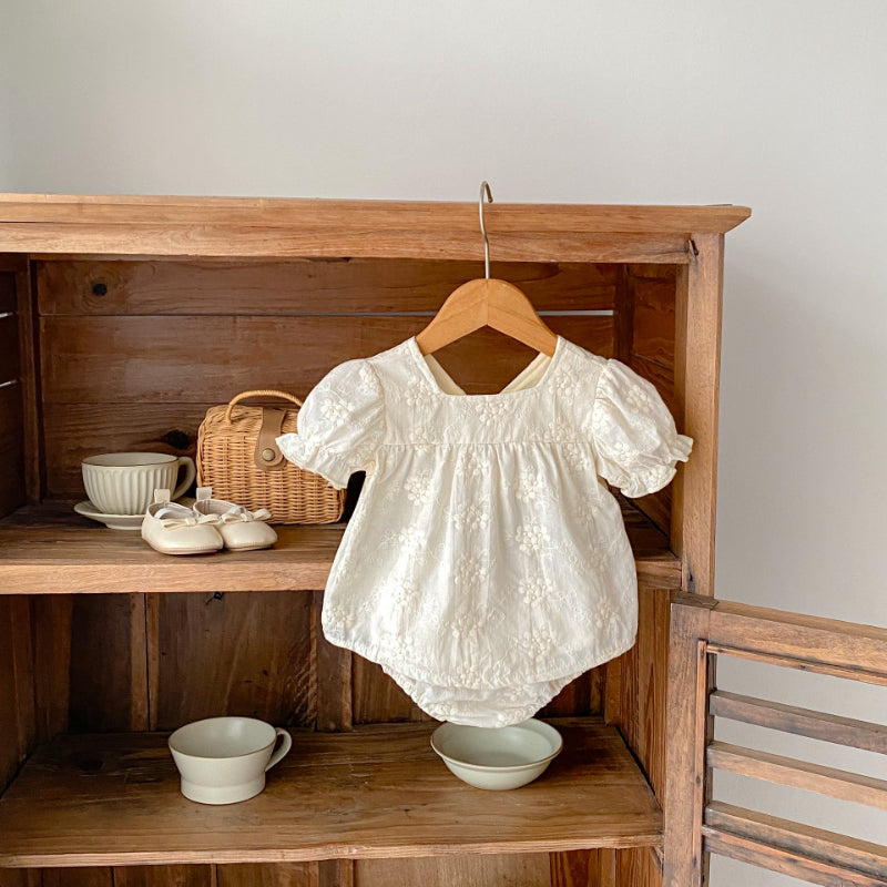 【BABY】夏新作 刺繍トップス&リボンショートパンツセットアップSK071913