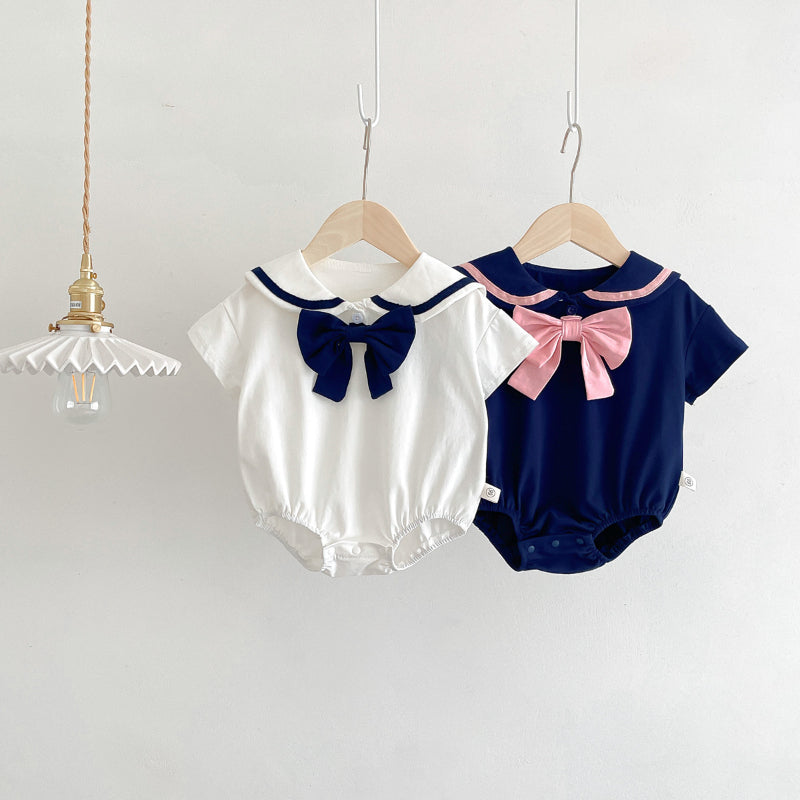 【BABY】夏新作 蝶結び付きポロシャツロンパースSK091321