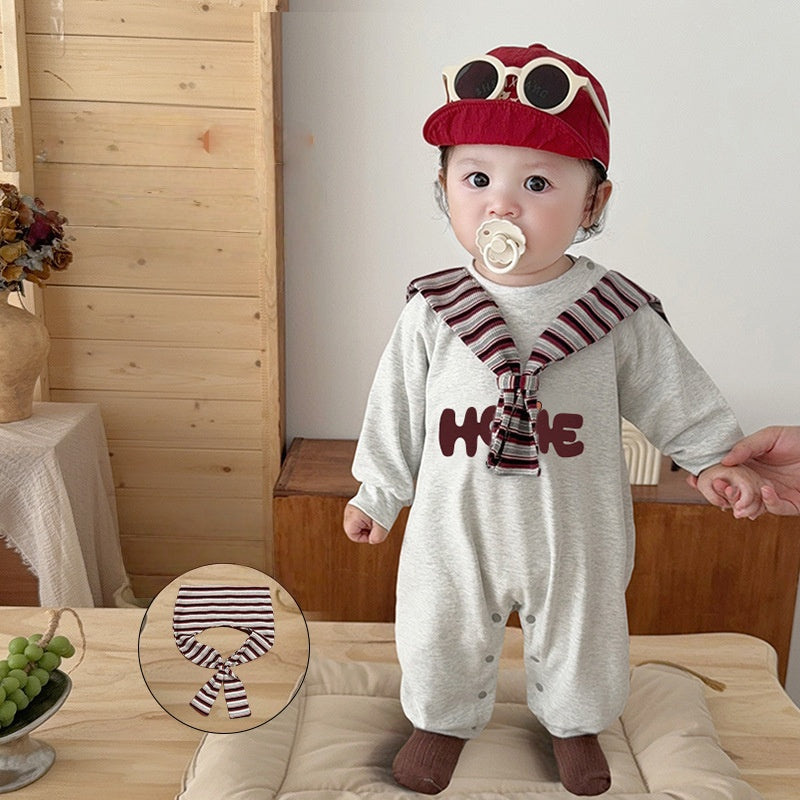 【BABY】英字&子犬柄ケープ付きカバーオールSK102409