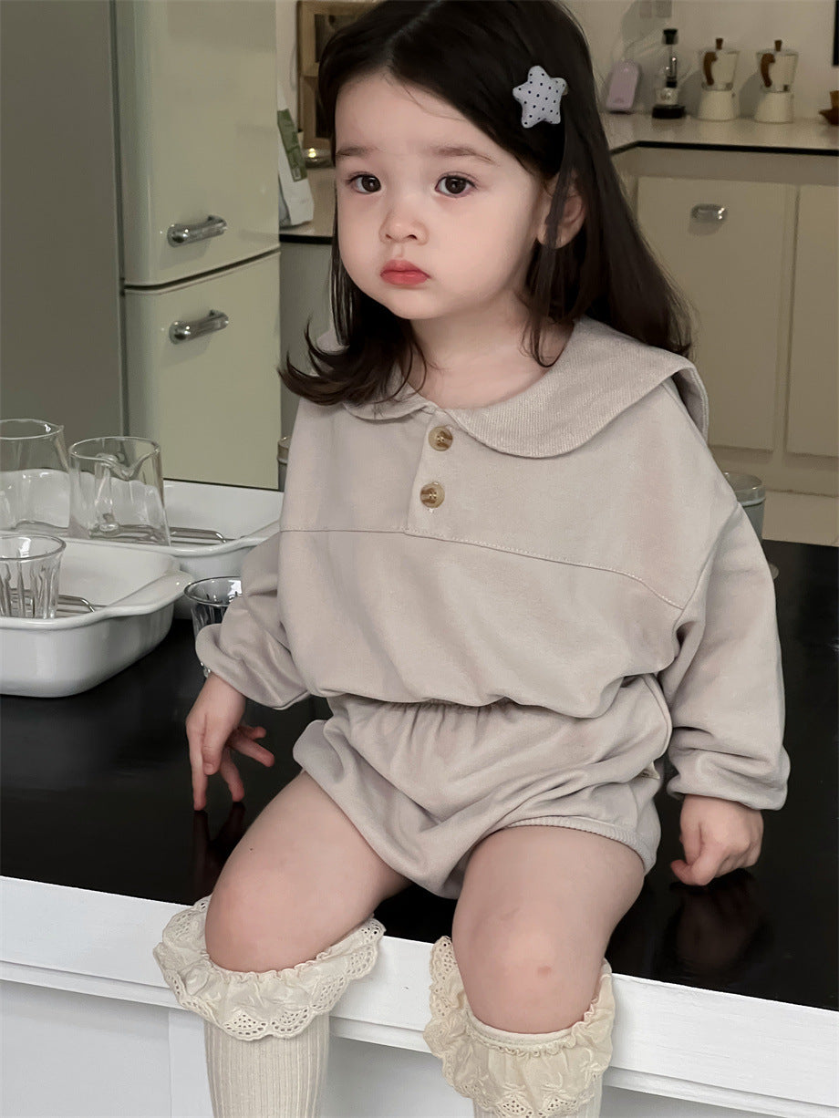 【BABY&KID】無地トップス&パンツセットSK012408