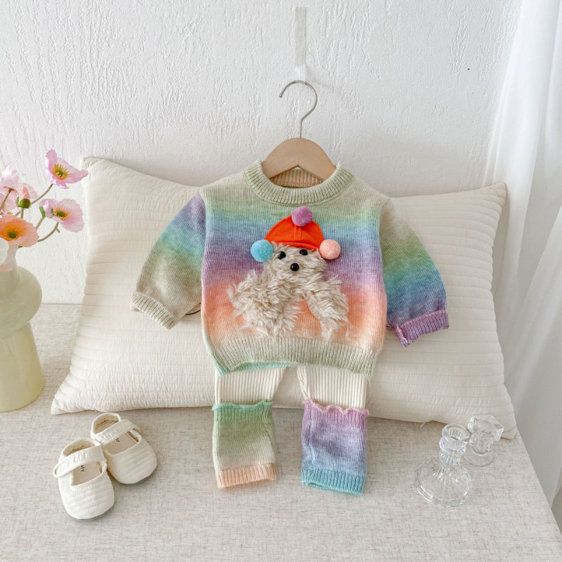 【BABY&KID】カラフルボーダーニットセットアップSK092432