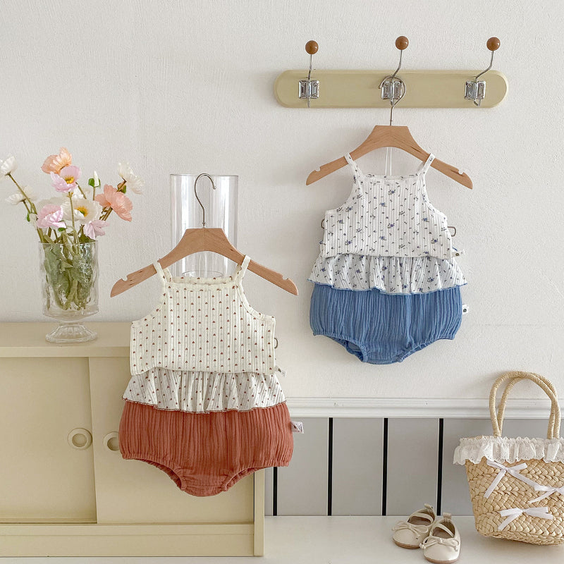 【BABY】夏新作 花柄キャミ&無地ショートパンツSK091835