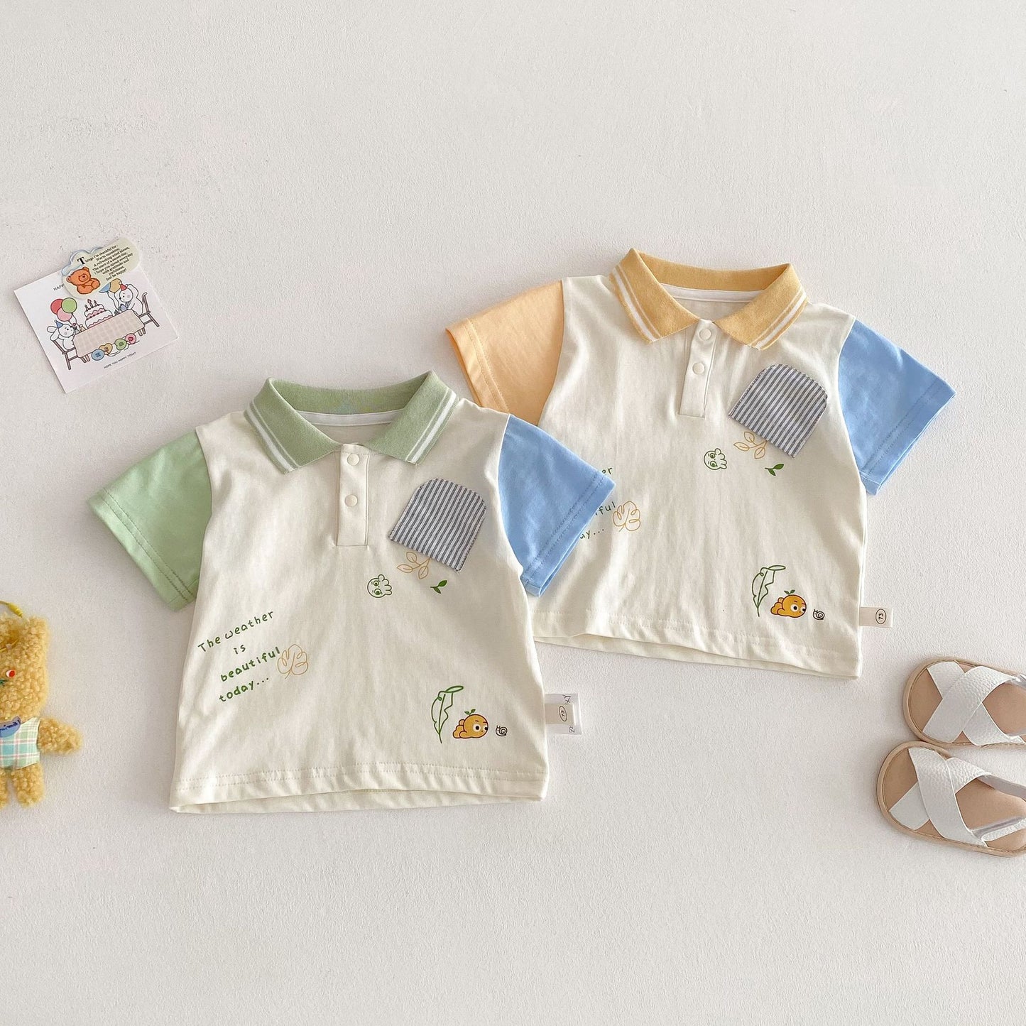 【BABY&KID】夏新作  カラーバリPOLOTシャツSK061809