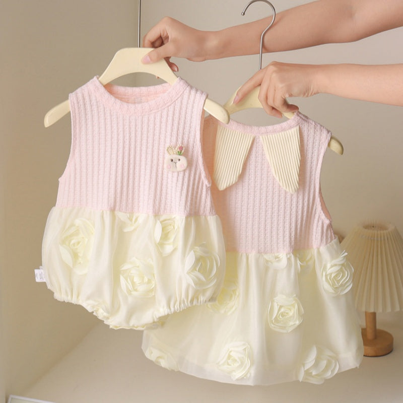 【BABY】夏新作 立体花ロンパース、ワンピースSK091928
