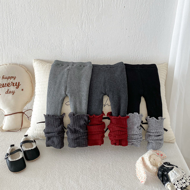 【BABY&KID】冬新作 裏起毛ソックスレギンスSK102132