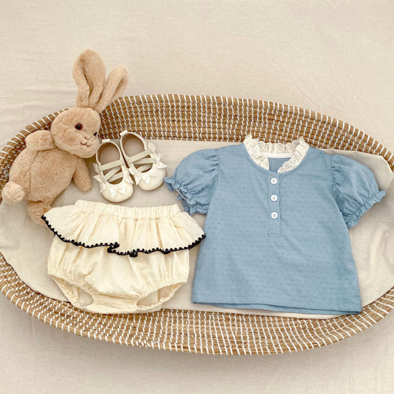 【BABY】夏新作 パフスリーブTシャツ&ショートパンツSK090319