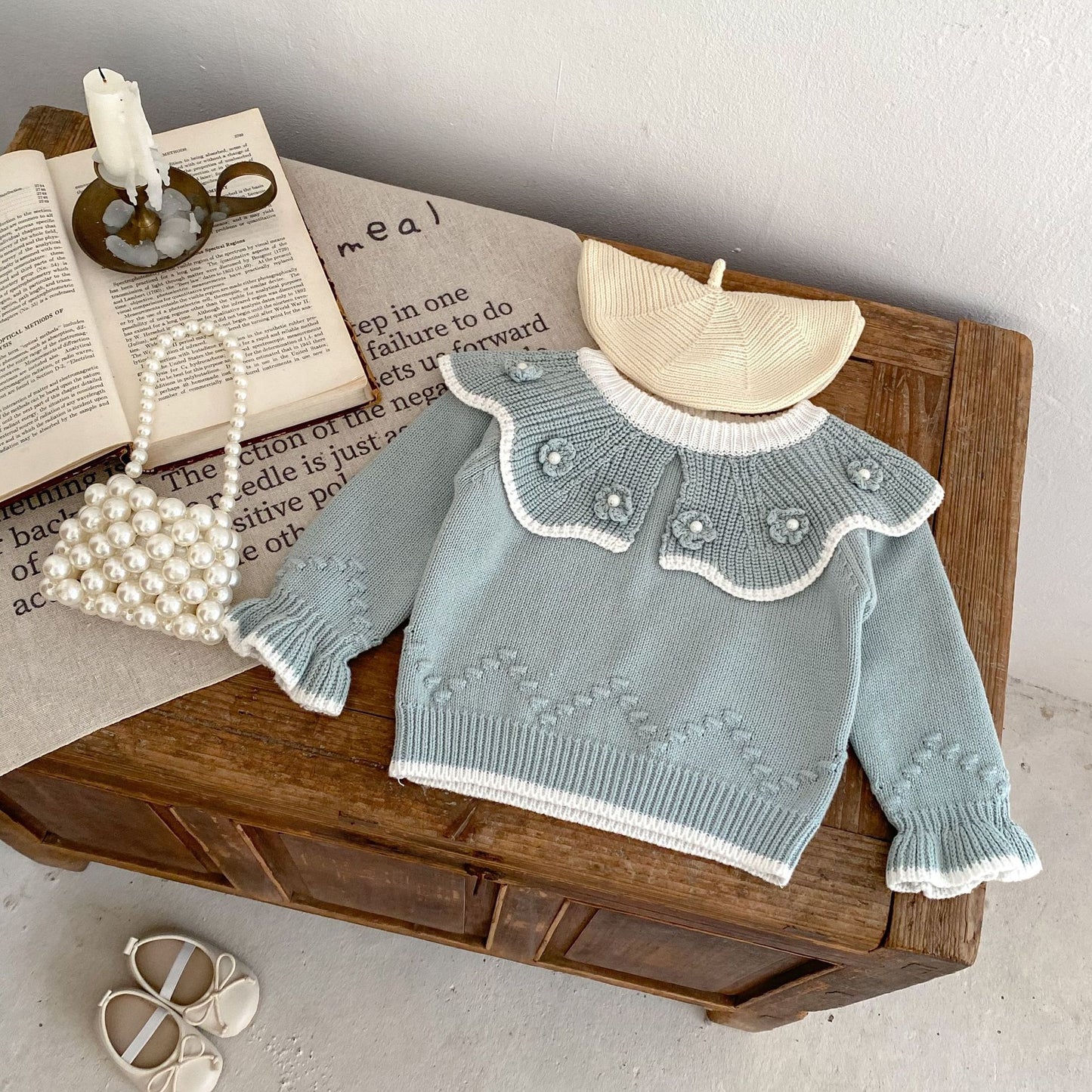 【BABY&KID】可愛いビッグフリルニットセーターSK012912