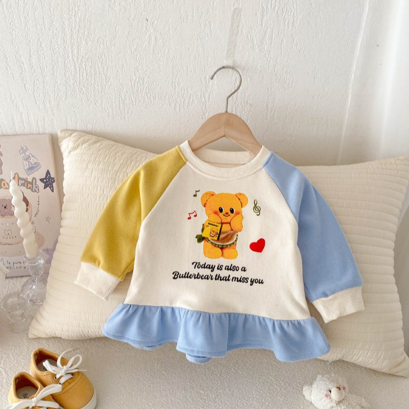 【BABY&KID】可愛いベア&英字ロゴ暖かいセットアップSK032801