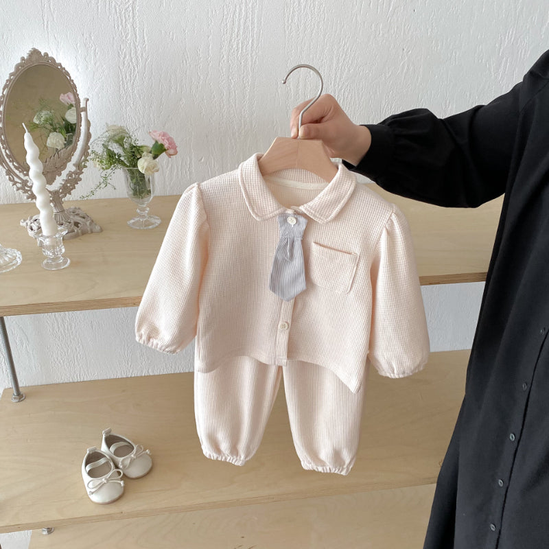 【BABY&KID】ネクタイ付き無地セットアップSK102421