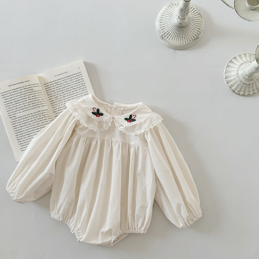 【BABY】韓国風 可愛い刺繡ロンパースSK022507
