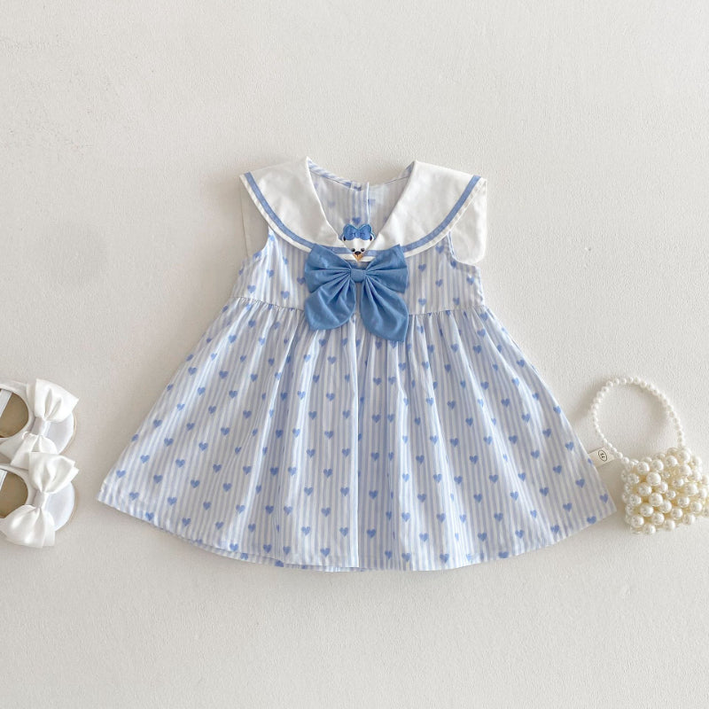 【BABY&KID】夏新作 ハートネイビーセーラーワンピースSK070509