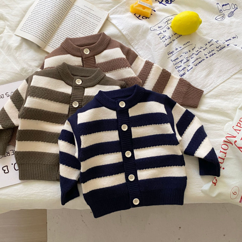 【BABY】クルーネックボーダー長袖ニットセットアップSK092905