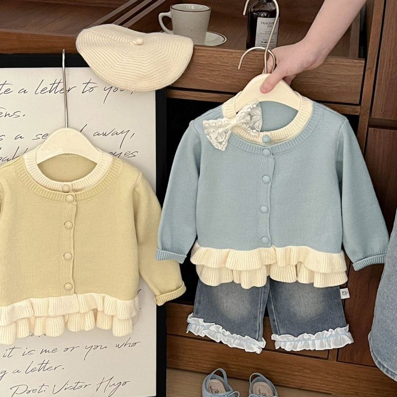 【BABY&KID】花柄フリルニットカーディガンSK101827