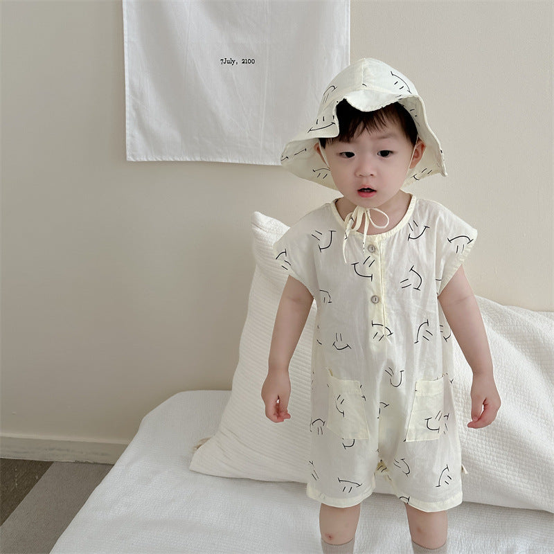 【BABY】夏新作 ニコちゃん、フルーツ柄オールインワンSK082310