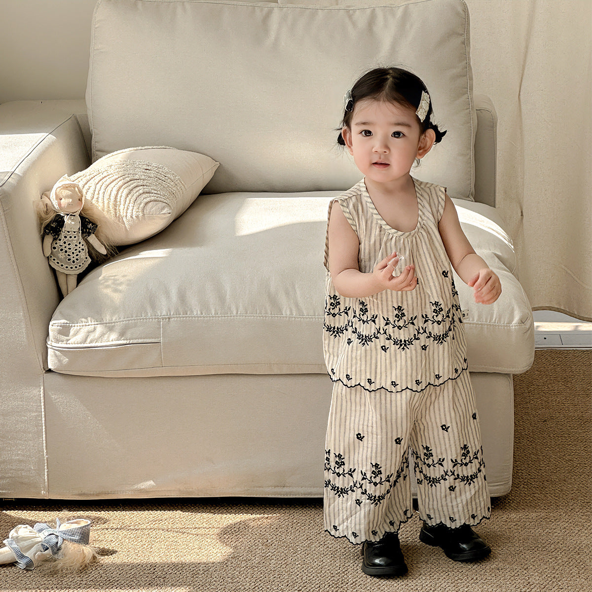 【BABY】夏新作 刺繍ベストセットアップSK081511