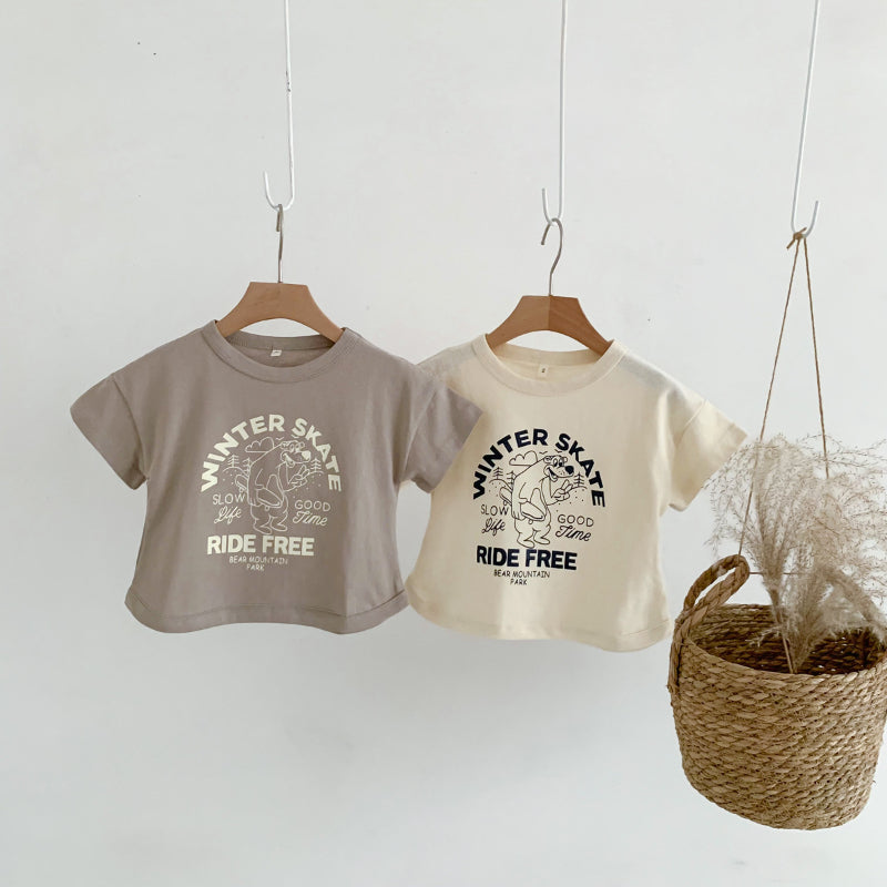 【BABY&KID】夏新作 カートゥーン英字プリントTシャツSK062917