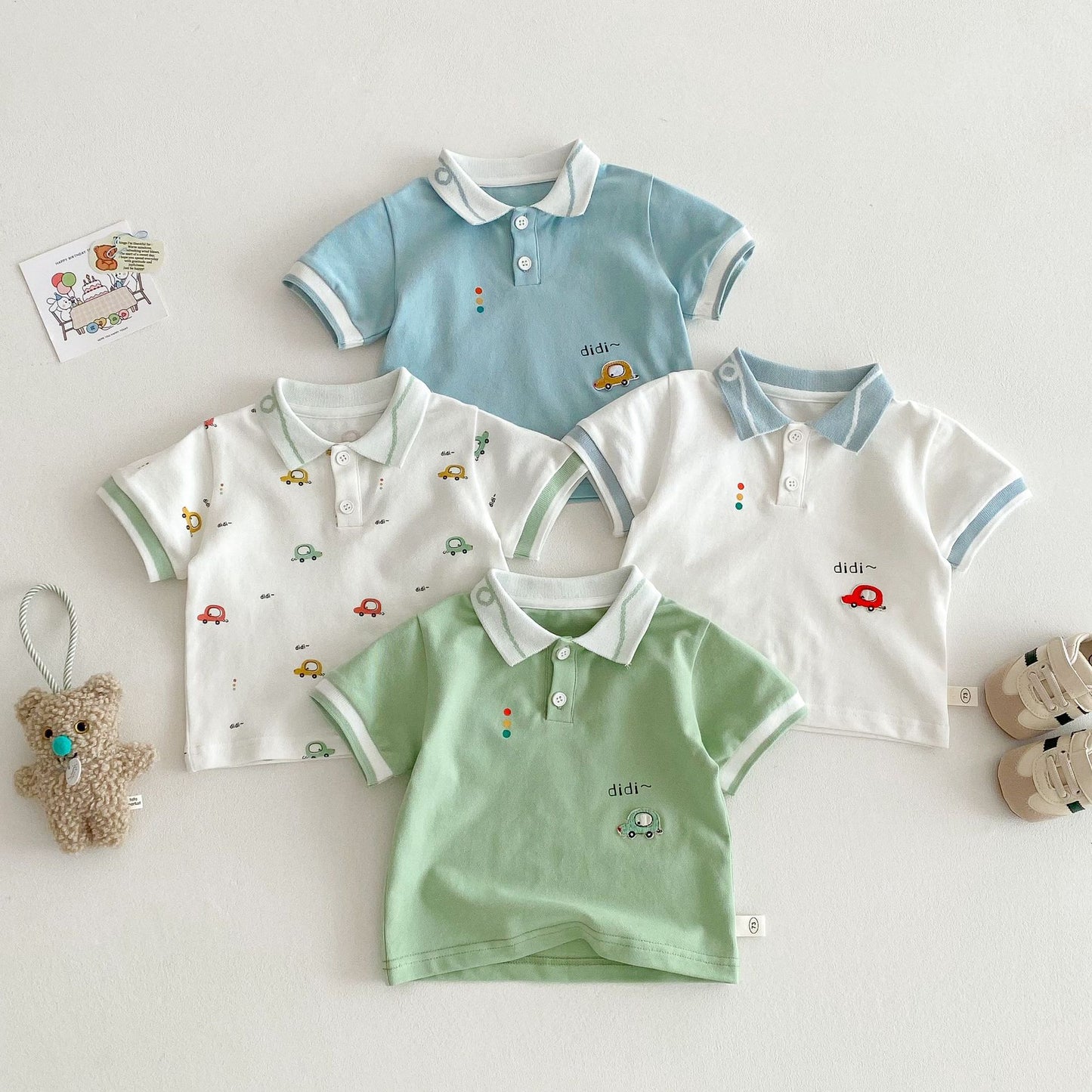 【BABY&KID】夏新作 車柄POLOシャツSK062323