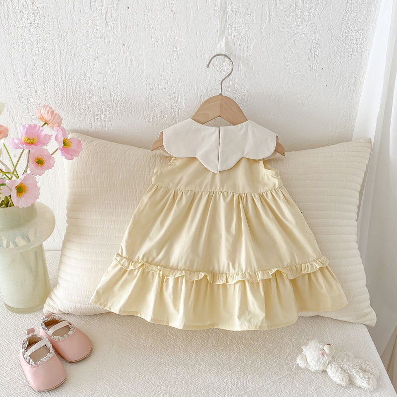 【BABY】夏新作 バルーン刺繍襟ワンピースSK082608