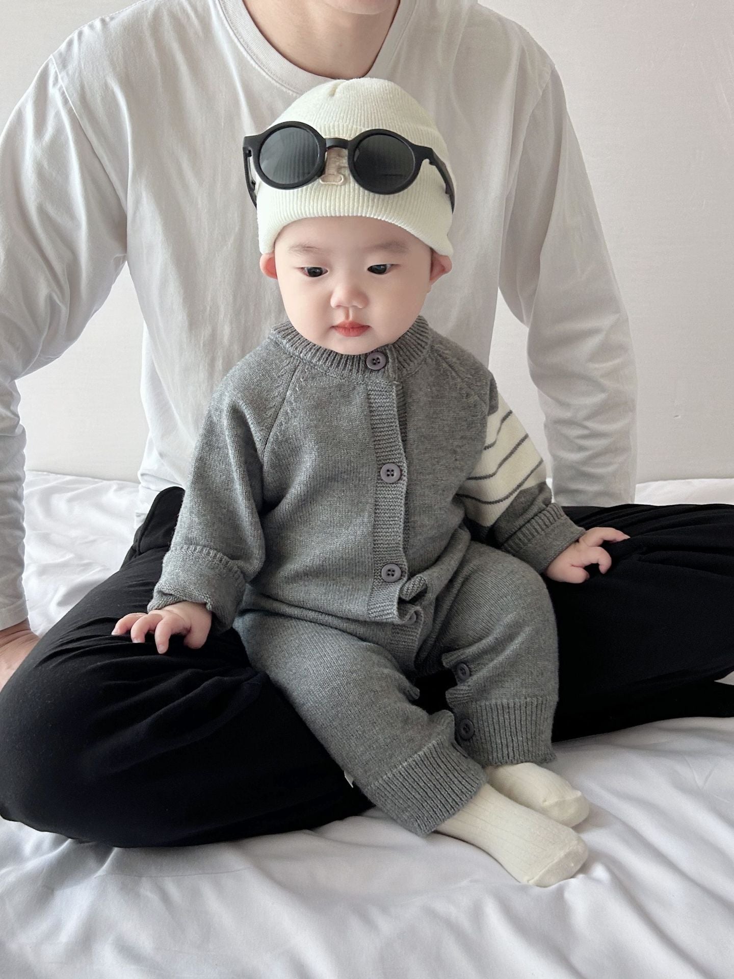 【BABY&KID】バイカラーニットオールインワンSK022207
