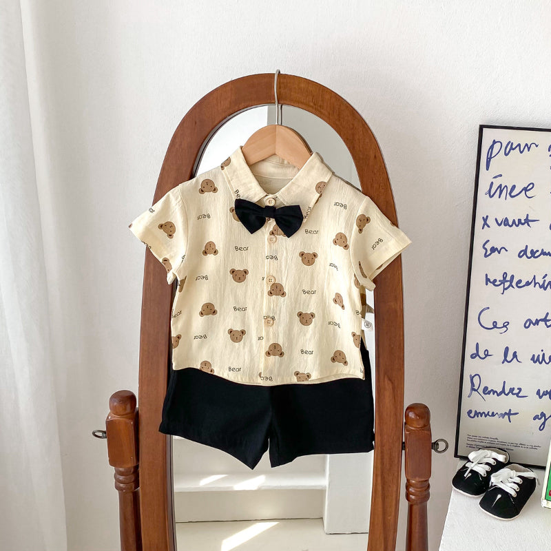 【BABY&KID】夏新作 くまシャツ&ショートパンツSK091011
