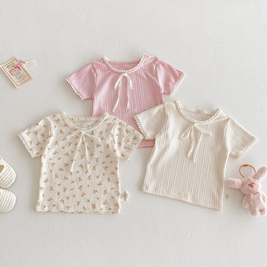 【BABY&KID】夏新作 無地&小花柄コットンTシャツSKO71210