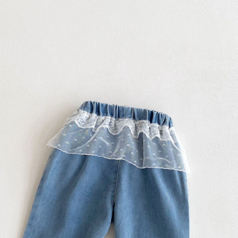 【BABY&KID】レース付きデニムパンツSK100746
