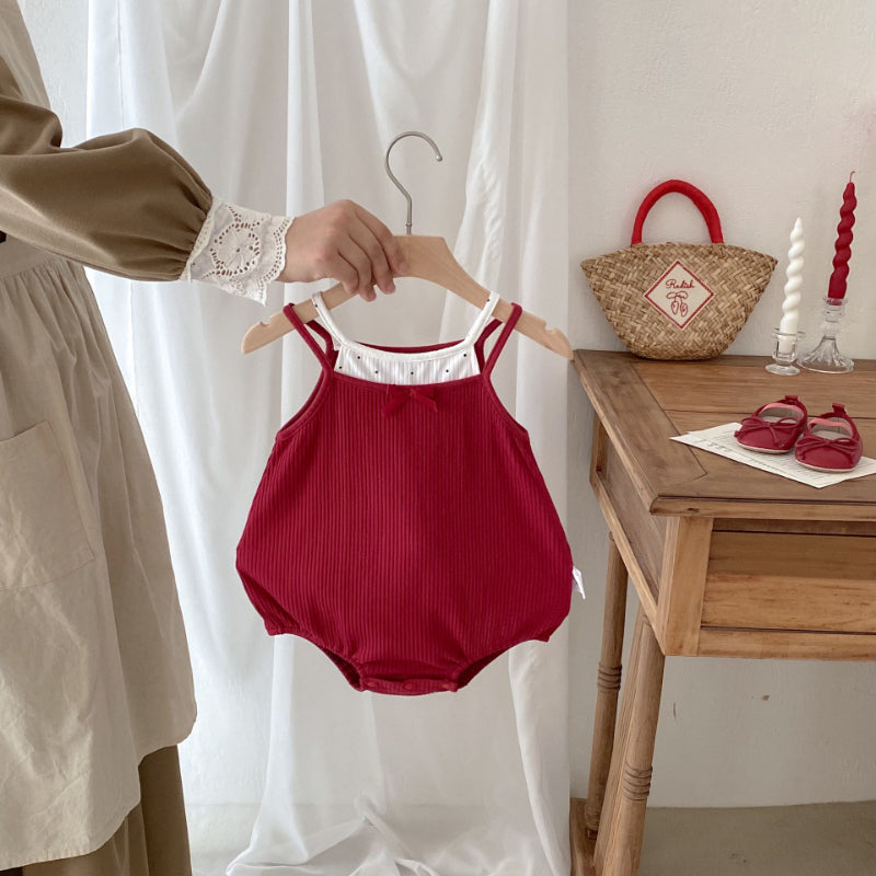 【BABY】夏新作 蝶結びキャミロンパースSK091911