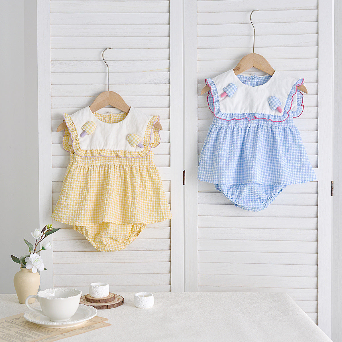 【BABY】夏新作 アイスクリームグリッドセットアップSK072310